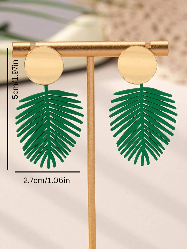 Green Leaf Earrings