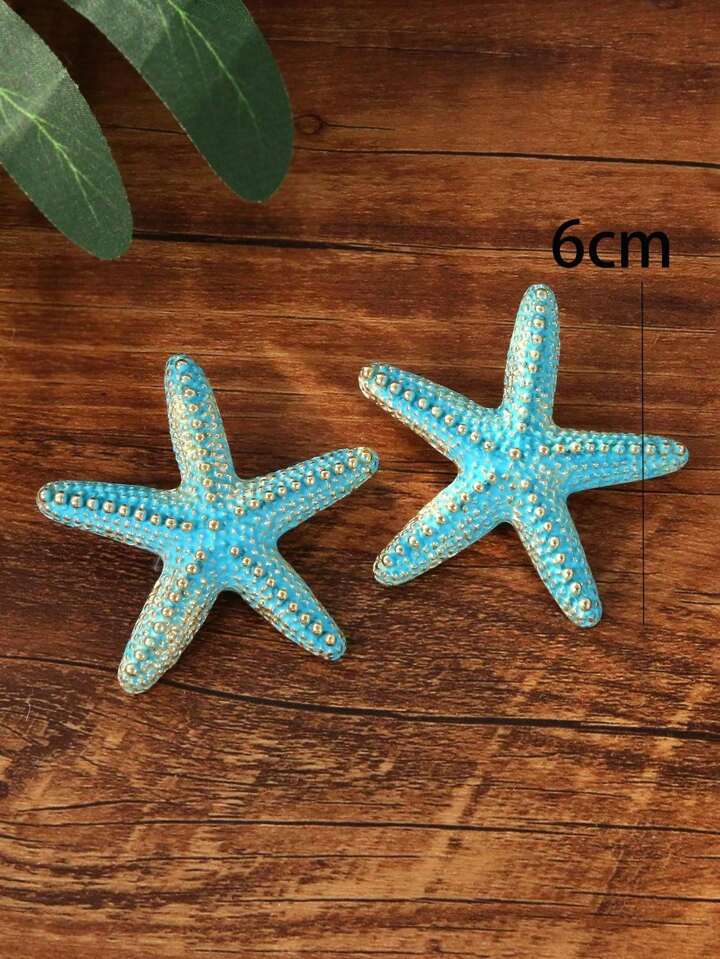 Blue starfish earrings