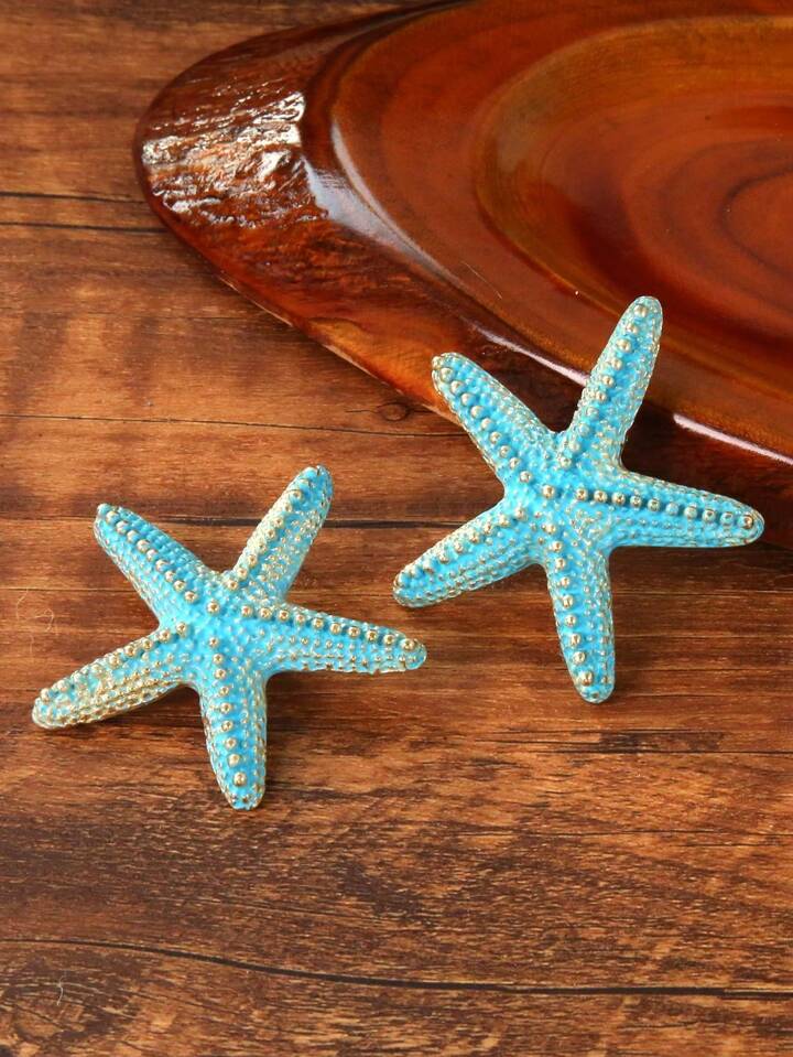 Blue starfish earrings