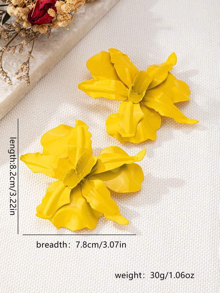 Yellow flower earrings