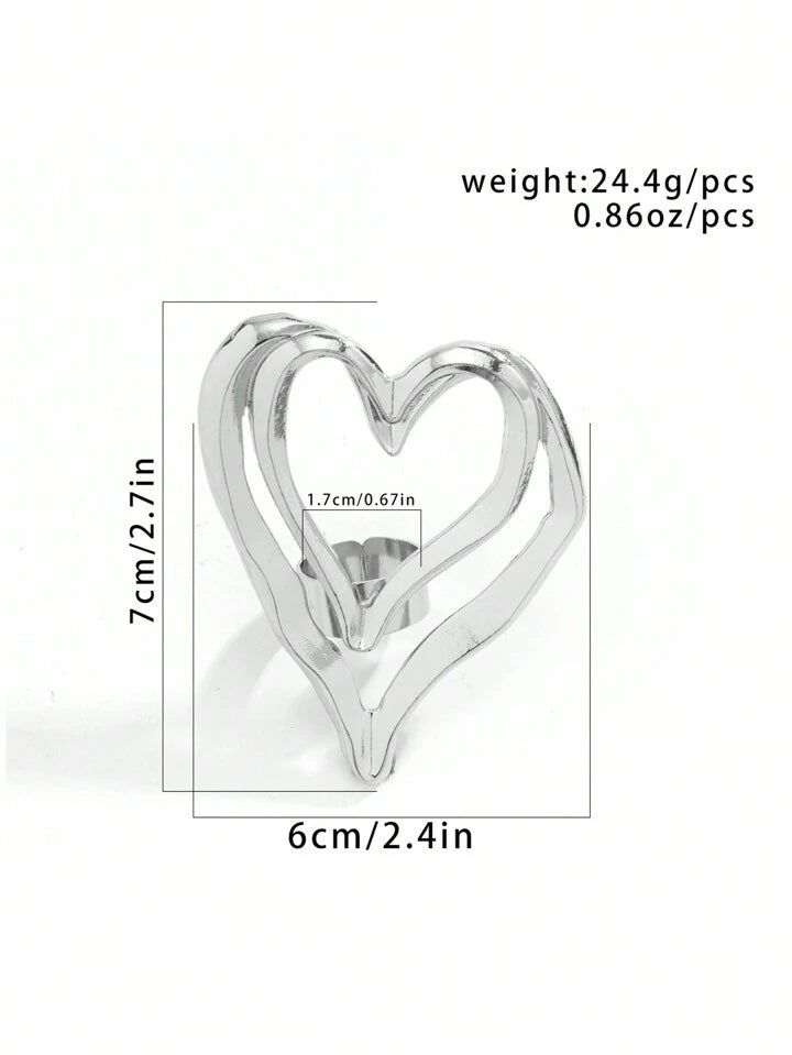 Silver Heart Shaped Ring