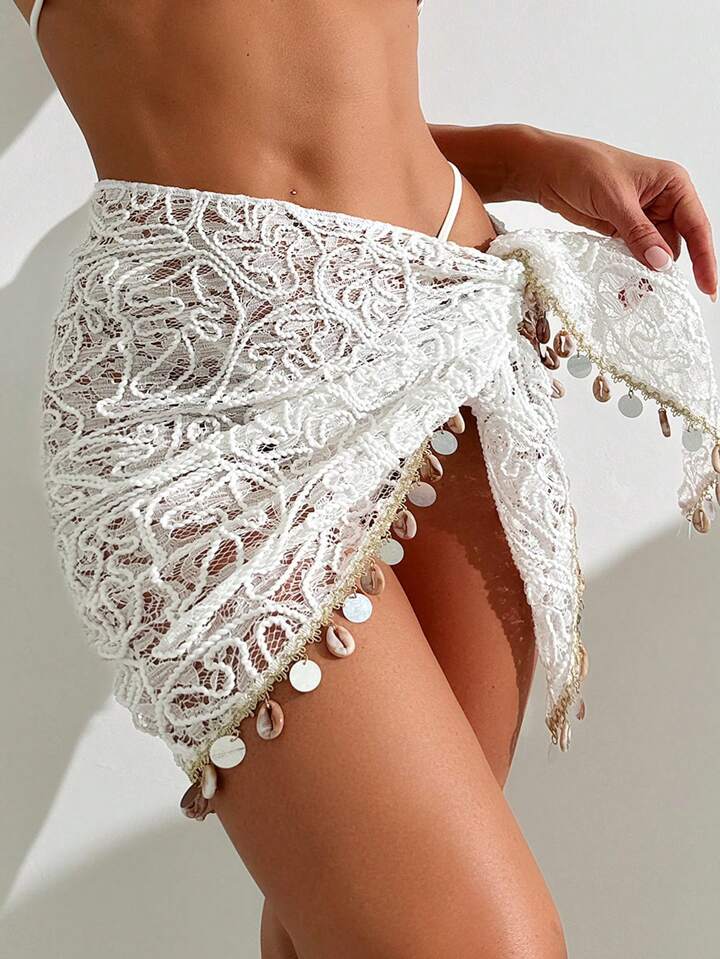 White Mesh Tie-Knot Cover-Up