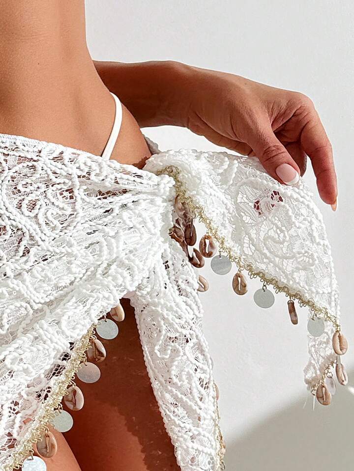 White Mesh Tie-Knot Cover-Up