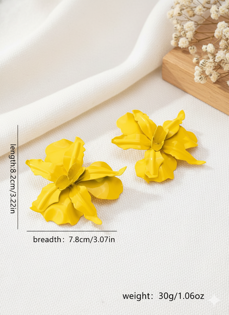 Yellow flower earrings